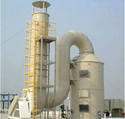 玻璃鋼吸收塔施工現場圖片