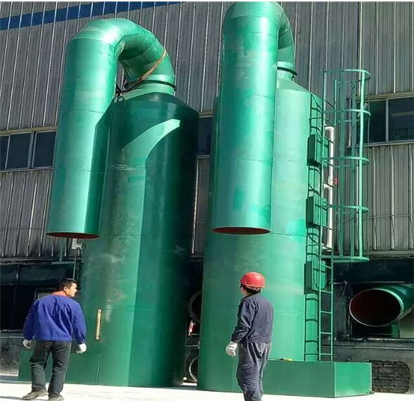 酸霧凈化塔在電鍍廠施工