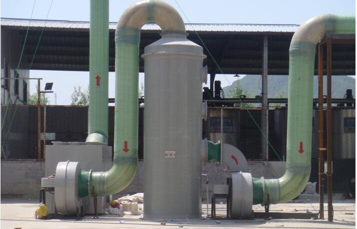 棗強玻璃鋼脫硫塔施工案例